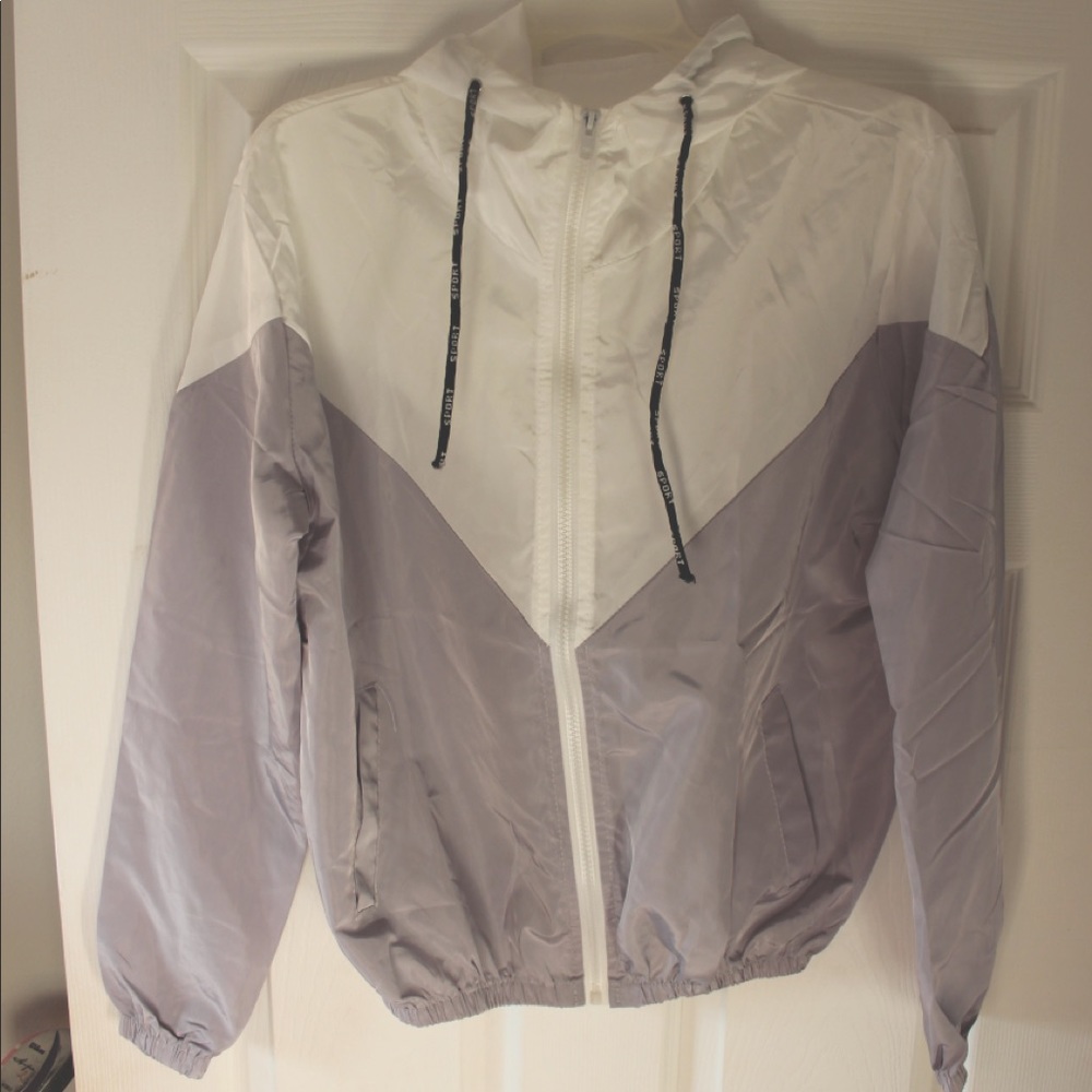 Lavender & White Windbreaker